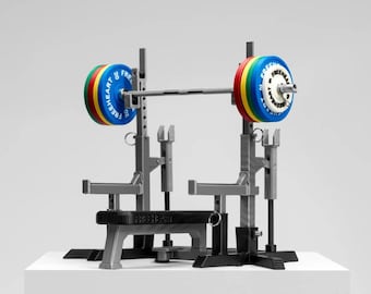 Mini Competition Bench Press Rack Set | Adjustable Barbell Display Decor | Gym Desk Sculpture | Fitness Lover Gift