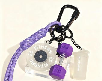 Mini Dumbbell Barbell Keychain | Fitness Dopamine Color Bag Charm | Creative Gym Accessory Gift