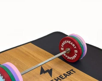 Mini Barbell Desk Toy Accessories｜Metal Rod & Weight Plates｜Fitness Mouse Pad Add-On｜Desk Gym Decor｜Gift for Gym Lovers
