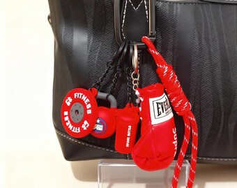 Mini Boxing Glove Keychain | Fitness Dopamine Bag Charm | Cool Sport Style Backpack Accessory Gift