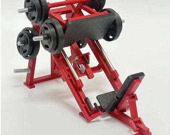 3D Printed Mini Leg Press Machine Model | Desk Fitness Equipment Replica | PLA & Stainless Steel Structure | Tabletop Display Piece