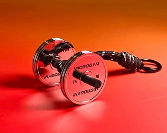 Solid Stainless Steel Dumbbell Keychain Mini Gym Charm | One-Piece Weight Keyring Bag Pendant Fitness Gift