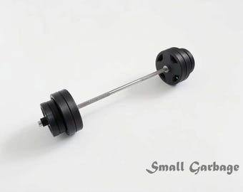 Desktop Mini Gym Accessories Set｜3D Printed Weight Plates & Stainless Steel Bar｜Mini Dumbbell Parts for Display Models