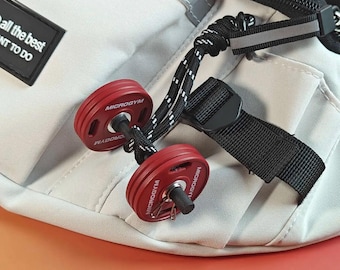 Detachable Mini Dumbbell Keychain Colorful Gym Charm | ABS Painted Weight Plate with Aluminum Ring & Nylon Rope Fitness Gift