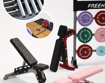 Mini Power Rack Accessories｜Mini Barbell Rod Weight Plates Set｜Desktop Gym Add-On Parts｜Fitness Display Upgrade Gift