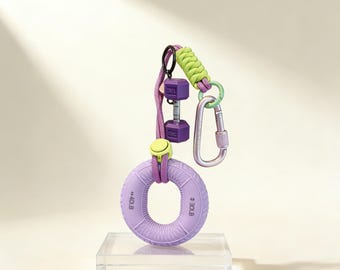 Mini Grip Strength Ring Keychain | Colorful Fitness Bag Charm | Portable Stress Relief Hand Trainer | Gym Style Accessory Gift