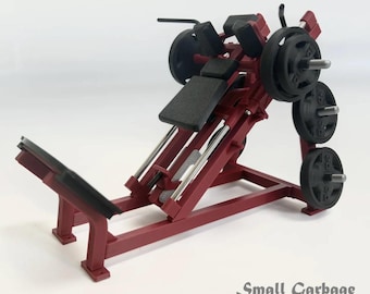 3D Printed Mini Hack Squat Machine Model | Desktop Gym Equipment Replica | PLA & Stainless Steel | Fitness Display Decor