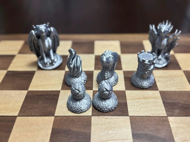 3D Printed Chess Set - Dragon Kingdom - Etsy