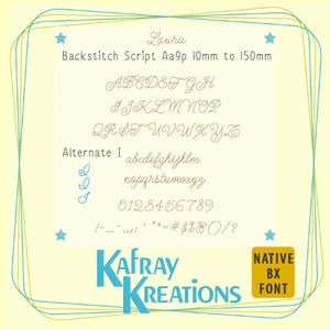 Czcionka do haftu Laura Backstitch Script – natywna BX (tylko plik cyfrowy), Aa9p