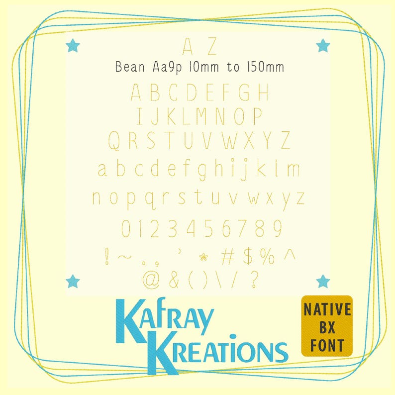 A-Z Bean Stitch Embroidery Font - Native BX (digital File Only), Aa9p ...