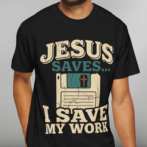 Jezus redt christelijke programmeur Grappige ontwikkelaar T-shirt Codering Software-ingenieur Cadeau Computerwetenschap Afstuderen