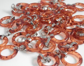 Round Tortoise Shell Acrylic Hoop Purse Hardware Connector Finding Rings