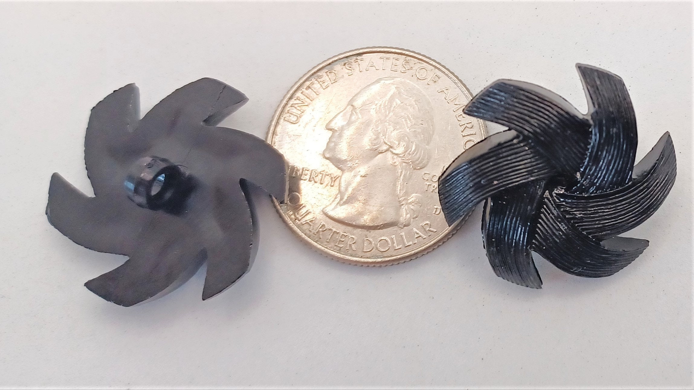 Vintage Black Acrylic Pinwheel Buttons - Etsy