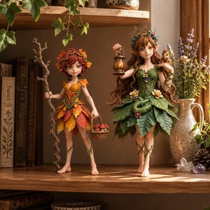 Figura STL de 2 hadas del bosque para impresión en resina