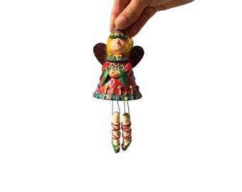 Figura de hada navideña de Russ Berrie, vintage, para colocar en un estante de resina, rara