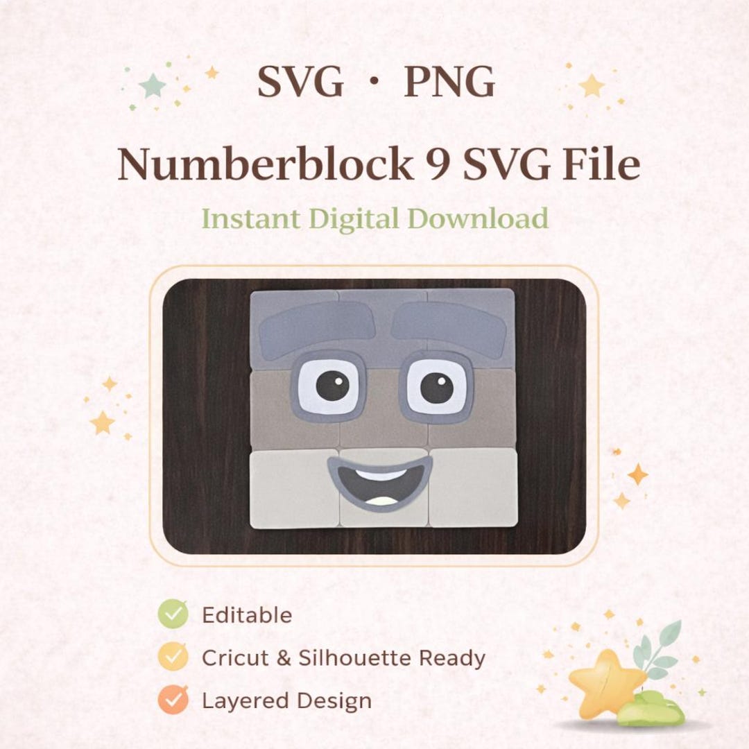 Block Number 9 Graphics Numberblock 9 -inspired Character SVG and PNG – Digital Download - Etsy