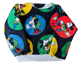 Vintage 80s 90s Mickey and Minnie Mouse Double Sided Padded Sweatshirt