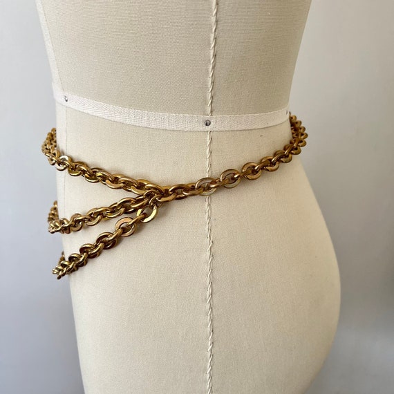 Vintage Gold Tone Multi Chain Belt - image 5