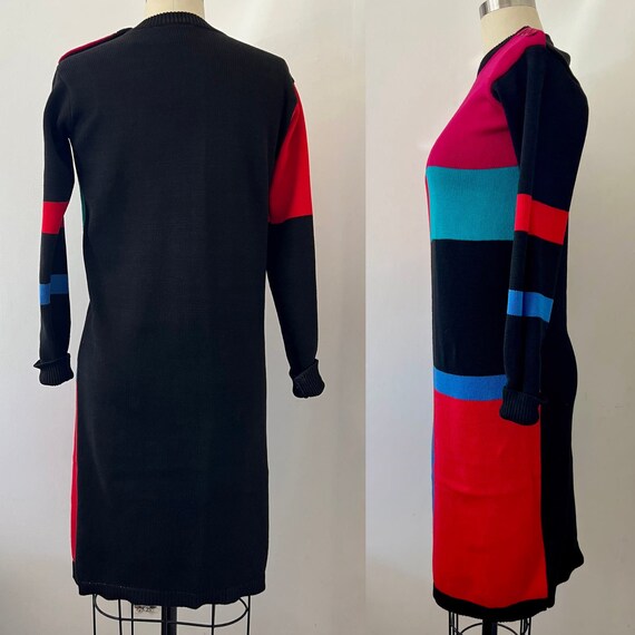 Vintage 90s Liz Claiborne Colorblock Sweater Dress - image 5