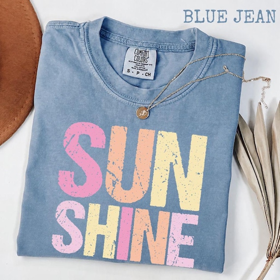Sun Shine Comfort Colors Shirt, Retro Summer Tee, Sunshine Graphic T-Shirt, Cute Beach Vacation Shirt, Minimalist Sunny Day Tee