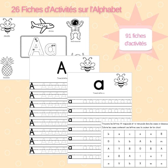 French Alphabet Learning – 91-Page Activity Book (PDF Printable)