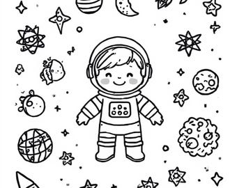 Libro de Colorear de Espacio y Ciencia para Niños de 3 a 5 Años, Actividad STEM Preescolar (PDF, 21 págs.)