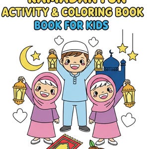 ラマダンアクティビティPDF、イスラム教の塗り絵、イスラム教徒の子供向け学習（4～7歳）（デジタルダウンロード）