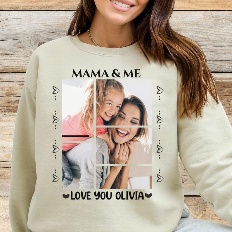 Personalized Mama and Me Photo Collage Gift, Custom Mother Daughter Picture, Love You Olivia, Mothers Day Keepsake, Family Love
Mama and Me