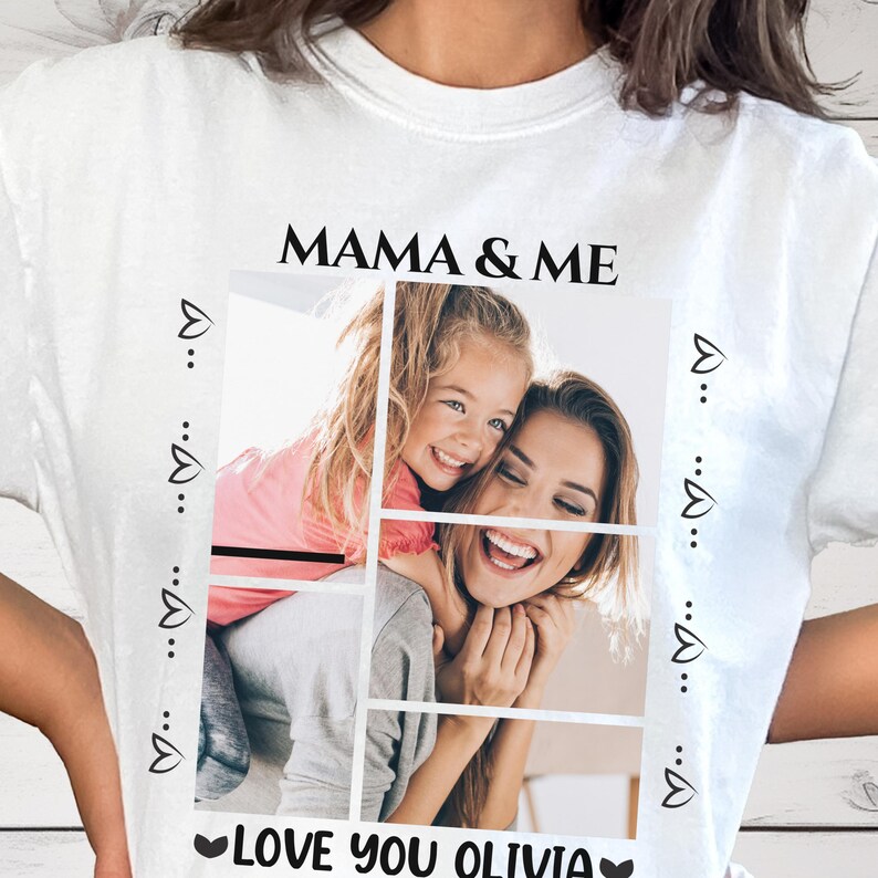 Custom Photo Collage Design, Mama and Me Personalized Gift, Mother Daughter Family Keepsake, Love You Olivia Custom Text, All Products ()