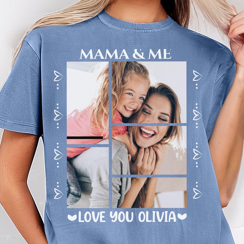 MAMA and ME Personalized Photo Collage, Love You Olivia Custom Picture, Mother Daughter Matching Gift, Mom Birthday, Mothers Day Keepsake