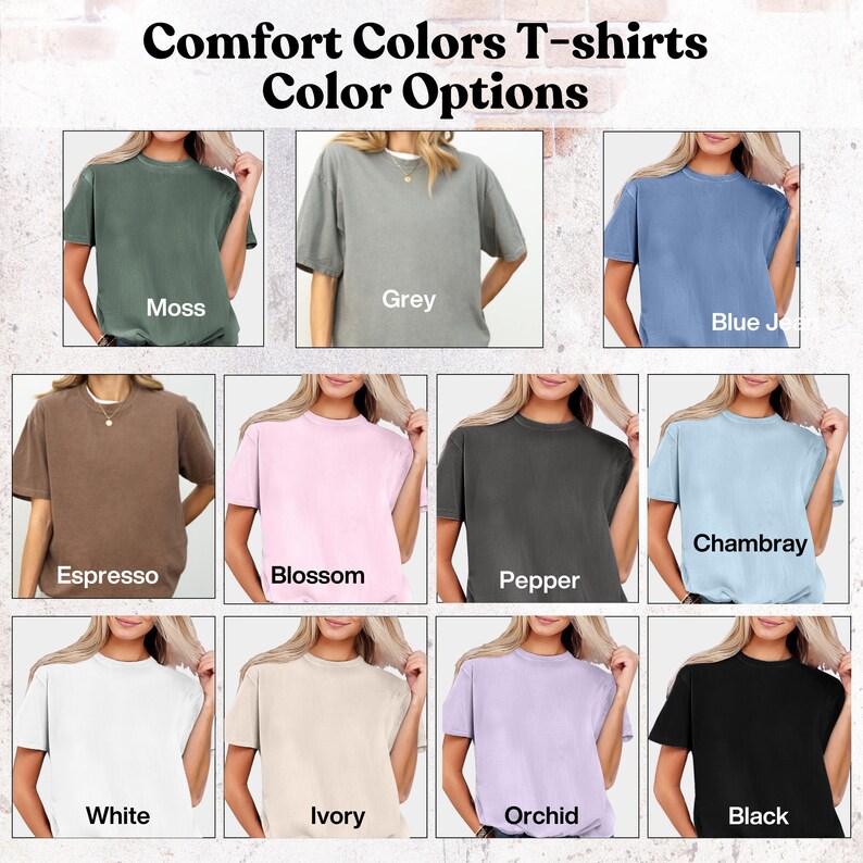 Comfort Colors T-shirt, Pigment Dyed Tee, Vintage Wash, Garment Dyed, Earth Tones, Pastels, Neutrals, Unisex Comfort, Soft Cotton, Multi