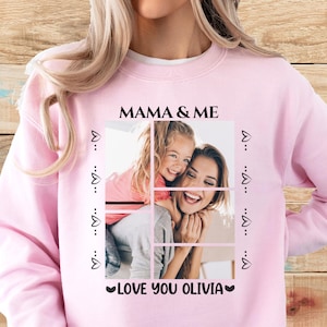 Mama and Me Personalized Photo Gift, Custom Mother Daughter Keepsake, Love You Olivia Family Present, Mother's Day, Photo Collage Art
mama