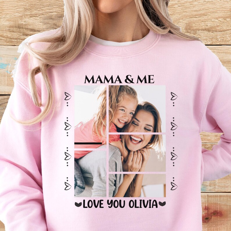 Mama and Me Personalized Photo Gift, Custom Mother Daughter Keepsake, Love You Olivia Family Present, Mother's Day, Photo Collage Art
mama