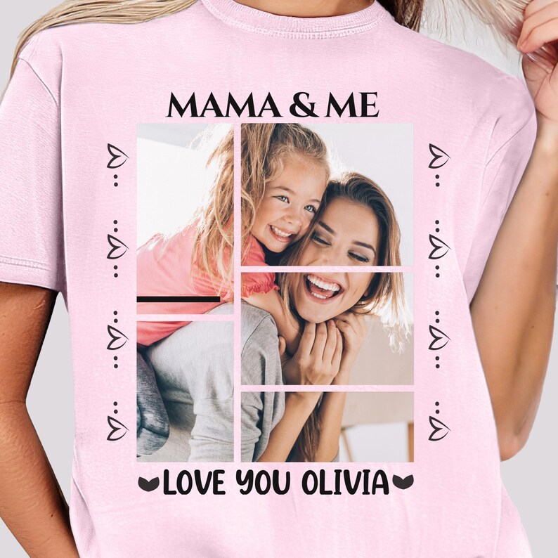 Mama and Me Shirt, Personalized Photo Gift, Custom Olivia T-Shirt, Mother Daughter Love, Mommy and Me Apparel, Special Keepsake for Mom