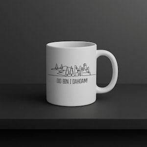 Baden mug "Do bin i dahoam" - Black Forest and Heidelberg Castle One Line Art - Gift idea for Baden natives and those who love their homeland