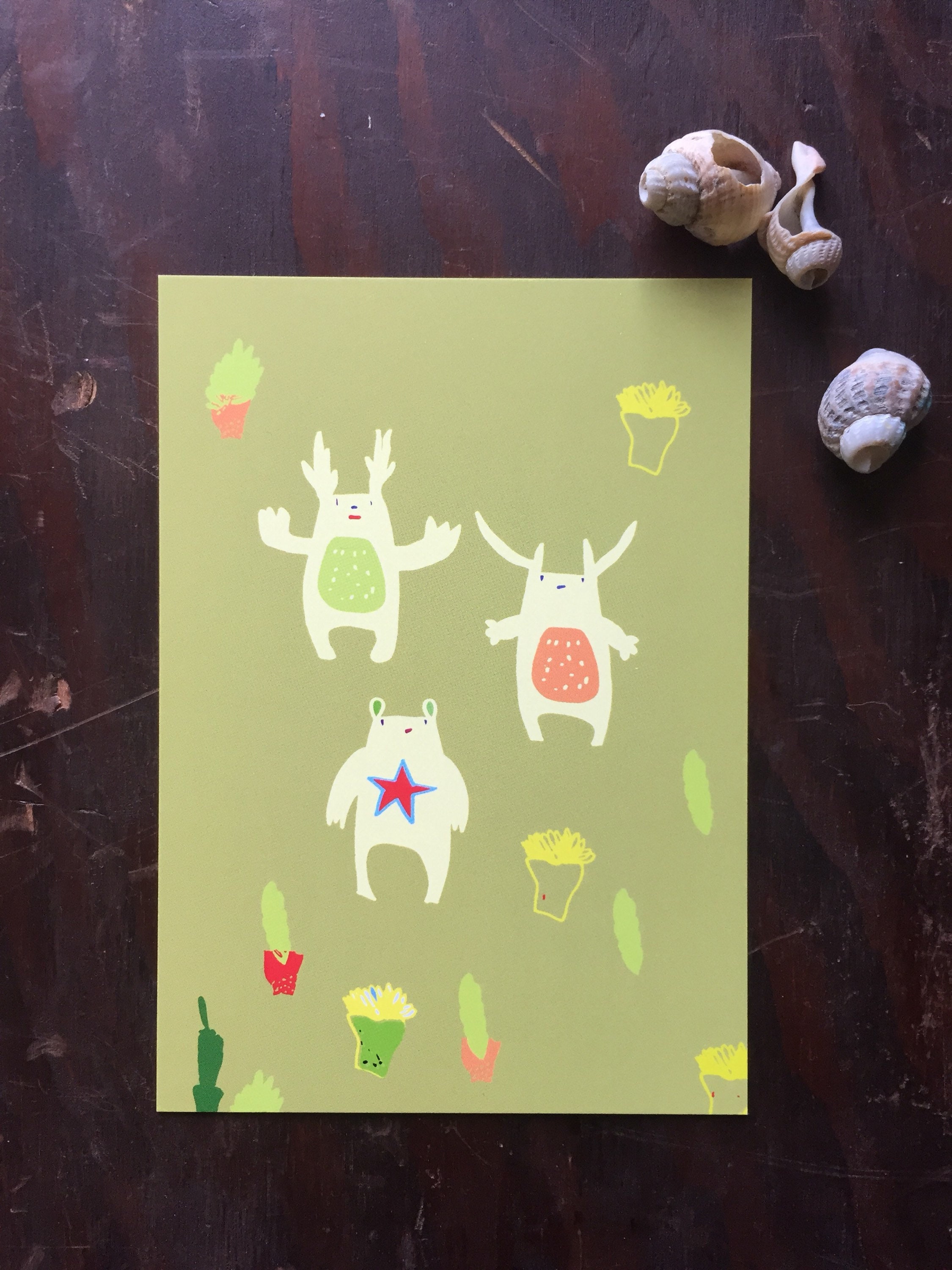 Aliens Postcard. Mini Poster. Cards . Kids. Monsters . - Etsy