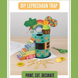 Trampa para duendes; manualidad DIY con impresión digital para el Día de San Patricio