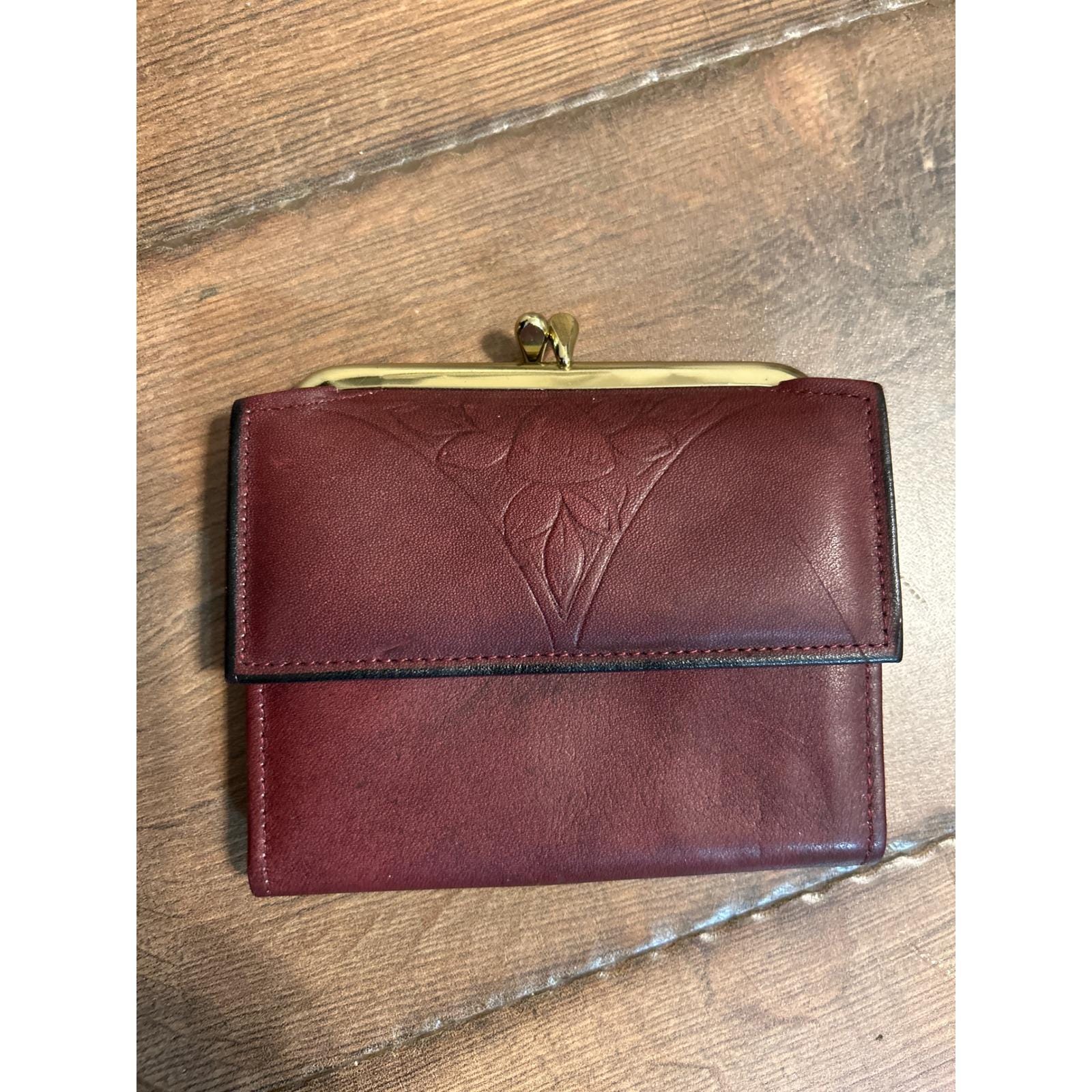 Burgundy Kisslock Wallet - Etsy display picture 1