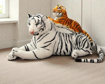 Lifelike Tiger Plush Toy – Large Realistic Stuffed Animal Gift