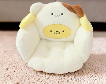 Cojín redondo de felpa para silla – Almohadilla antideslizante para asiento – Almohada suave para silla con soporte para la espalda – Cojín acogedor para silla de escritorio de oficina en casa