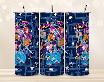 Vaso delgado de acero inoxidable de 20 oz de Kpop Demon Hunters Anime