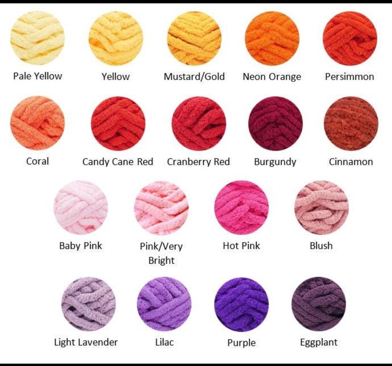 Puede incluir: Una carta de colores con 18 tonos diferentes de hilo. Los colores van desde el amarillo p&aacute;lido hasta el berenjena, incluyendo tonos de rosa, rojo, naranja y morado. Cada color est&aacute; etiquetado con su nombre, como "Rosa beb&eacute;" y "Naranja ne&oacute;n".
