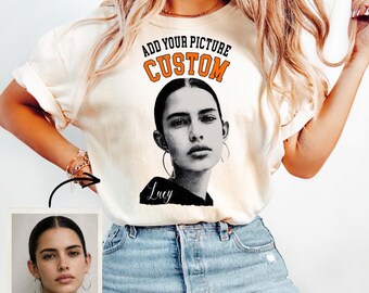Personalized Photo T-Shirt, Custom Picture Shirt With Name, Add Your Own Image Tee, Custom Face Shirt, Unique Birthday Gift