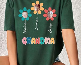 Comfort Colors Floral Grandma Shirt, Custom Kids Names, Mother's Day Gift, Customized Grandkids Name, Personalized Grandma, Mother Days Gift