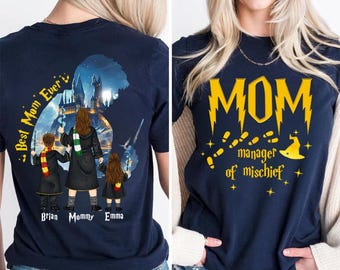 Custom Mama Harry Potter Theme T-shirt, Custom Mother's day Gift, Personalized Mom Shirt, Custom Mama Shirt , Custom Mama Tee