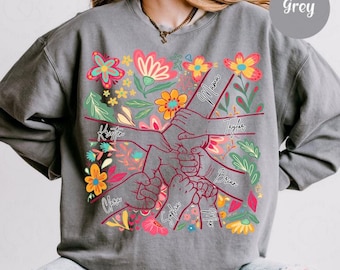 Custom Mama Sweatshirt, Custom Mama, Personalized Mama Sweatshirt, Kids Love, Mama Birthday Gift, Custom Sweatshirt With Kids Name