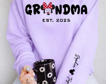 Custom Minnie Grandma Sweatshirt, Personalized Grandma Sweatshirt, Mama Birthday Gift, Personalized Mama Hoodie, Gift For Granna