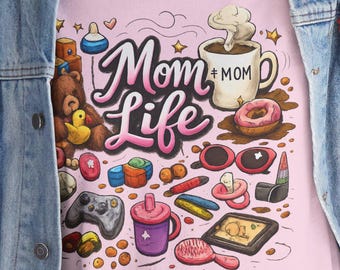 T-shirt Mom Life, t-shirt graphique maternité amusant, chemise couleurs confort