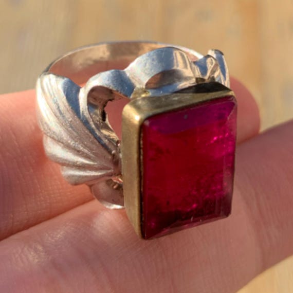 Stunning rare Vintage Solid Silver Ring Exquisite… - image 4