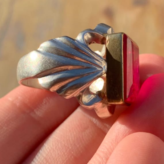 Stunning rare Vintage Solid Silver Ring Exquisite… - image 6